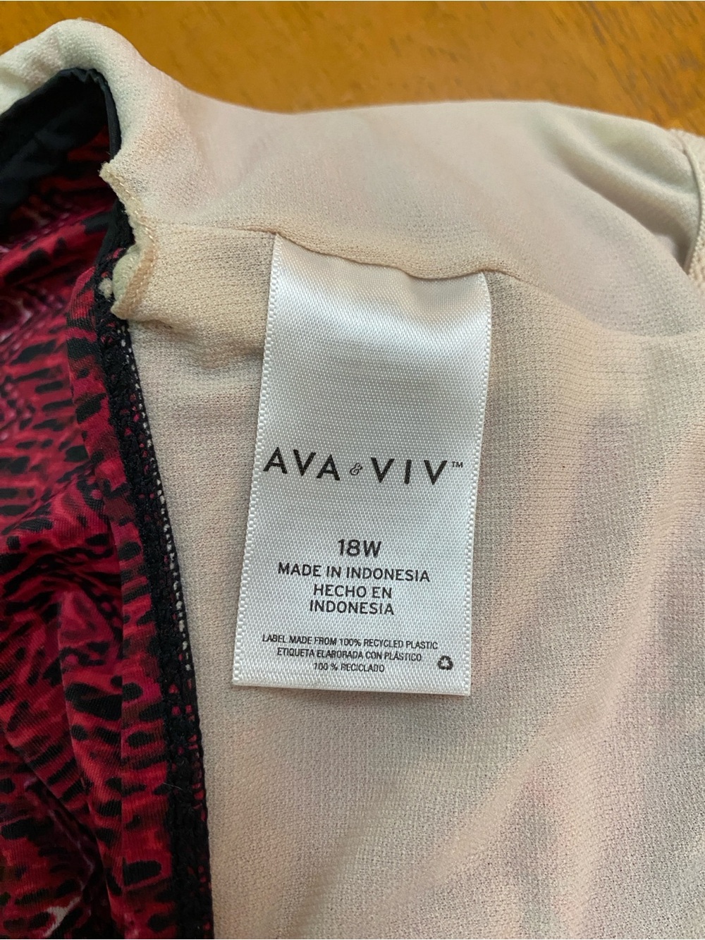 Ava & Viv 2pc Swimsuit, Burgundy & Black - Tankini Top, Black Shorts; Sz 16/18W - Picture 7 of 15